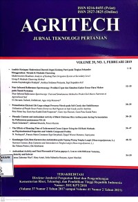 Image of Agritech: jurnal teknologi pertanian Vol. 39, No. 1 2019