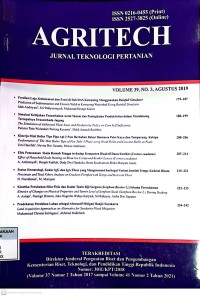 Image of Agritech: jurnal teknologi pertanian Vol. 39, No. 3 2019