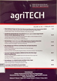 Image of Agritech Vol. 40, No. 1 2020