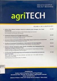 Image of Agritech Vol. 41, No. 3 2021