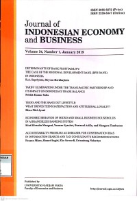 Image of Journal of Indonesian Economy and Business Vol. 34, No. 1 2019