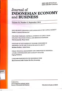 Image of Journal of Indonesian Economy and Business Vol. 34, No. 3 2019