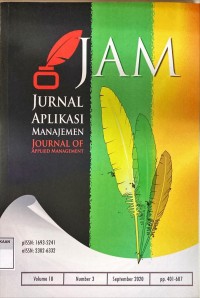 Image of Jurnal aplikasi manajemen Vol. 18, No. 3 2020