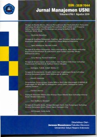 Image of Jurnal manajemen USNI (Agustus 2019, Volume 4)