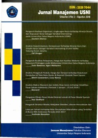 Image of Jurnal manajemen USNI (Volume 3 Nomor 2 - Agustus 2018)